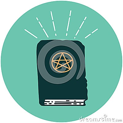 icon of tattoo style spellbook Vector Illustration