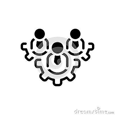 Black solid icon for Team Work, company and organization Vector Illustration