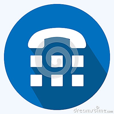 Icon Teletype. suitable for Mobile Apps symbol. long shadow style. simple design editable. design template vector. simple symbol Cartoon Illustration