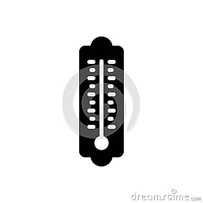 Black solid icon for Temperature, thermometer and indicator Stock Photo