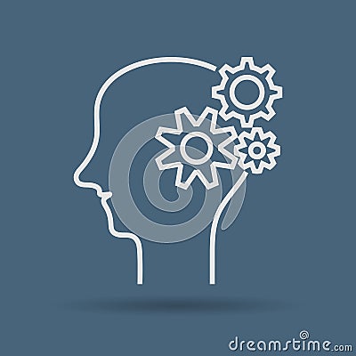 Icon of thinking man,concept brainstorming Vector Illustration