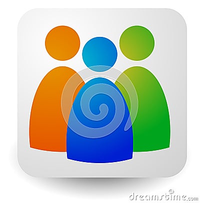 Icon with three figures - Businessmen, characters, employment, H Vector Illustration