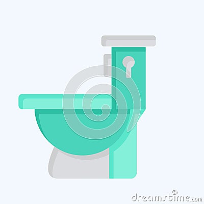 Icon Toilet. related to Building Material symbol. flat style. simple design editable. simple illustration Cartoon Illustration