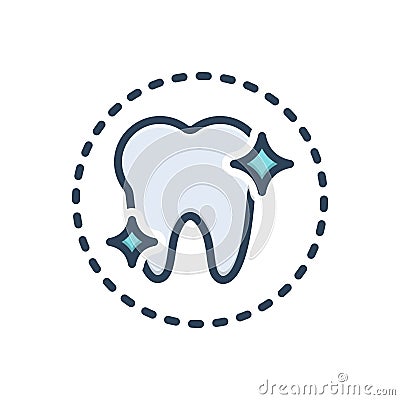 Color illustration icon for Tooth, teeth and dental Vector Illustration
