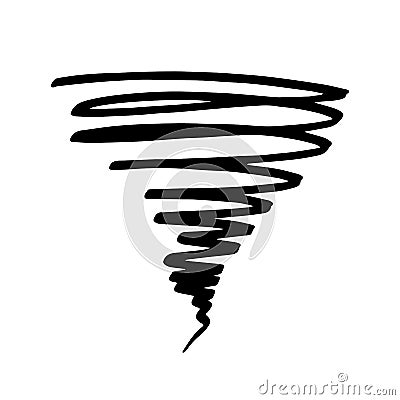 Icon tornadoes in the linear flat style. Vector illustration isolate on a white background. Weather sign Vector Vector Illustration
