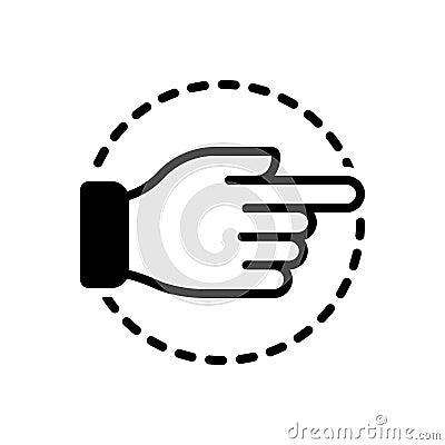 Black solid icon for Towards, with regard to and gesture Vector Illustration