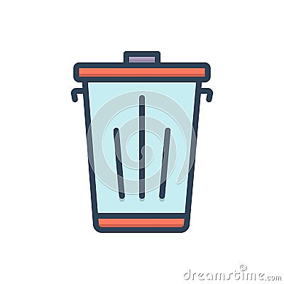 Color illustration icon for Trash, dustbin and garbage Cartoon Illustration