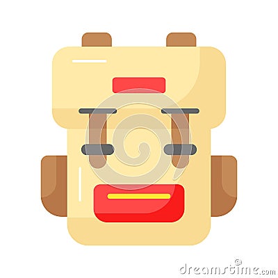 An icon of traveling backpack, cute rucksack vector in modern style Vector Illustration