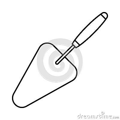 Icon trowel for laying bricks on cement mortar, trowel for construction Vector Illustration