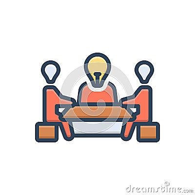 Color illustration icon for Trustees, agent and custodian Vector Illustration