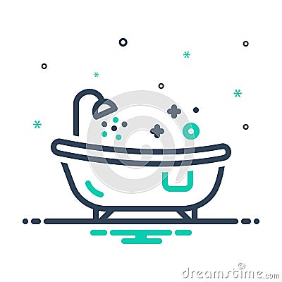 Mix icon for Tub, baths and bathtub Vector Illustration