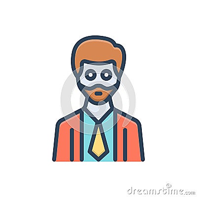 Color illustration icon for Uncle, relations and man Vector Illustration