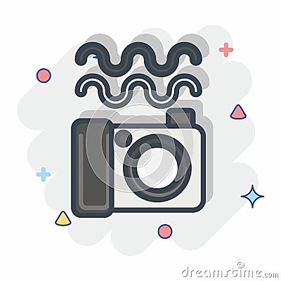 Icon Underwater Photography. related to Photography symbol. Comic Style. simple design editable. simple illustration Cartoon Illustration