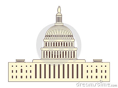 Icon of united states capitol hill building washington dc. vector Vector Illustration