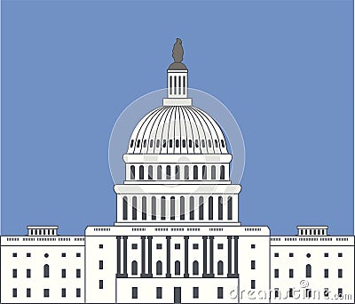 Icon of united states capitol hill building washington dc. vector Vector Illustration