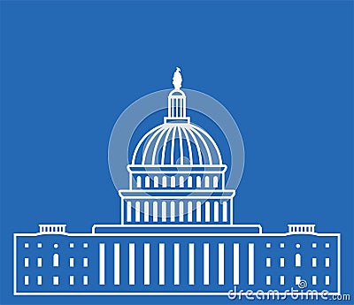 Icon of united states capitol hill building, vector Vector Illustration