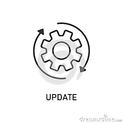 Icon update system. Weheel arrow. Process updating Stock Photo