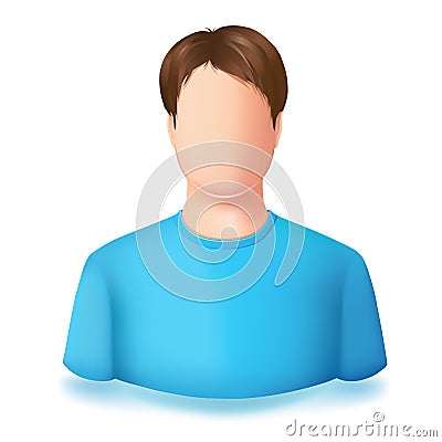 Icon of user male. No face Vector Illustration