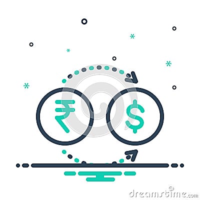 Mix icon for Vary, change and currency Vector Illustration