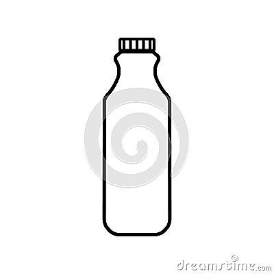 Icon vector illustration of kefir, yogurt or milk in plastic bottle. Isolated on white background. Vector Illustration