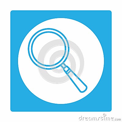 Icon Vector of Magnifier - White Moon Style Vector Illustration