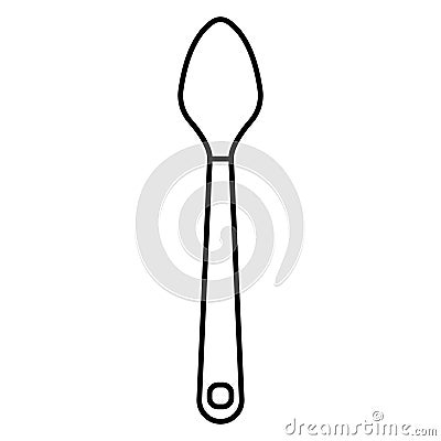 Icon vector spoon food cooking and line kitchen illustration dinner. Meal utensil cook outline restaurant and menu symbol cutlery Vector Illustration