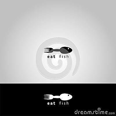 vector spoon and fork form fish Vector Illustration
