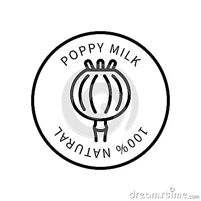 Icon Of Vegetable Poppy Line In Simple Style. Natural Product Containing Milk. Vector sign in a simple style isolated on Vector Illustration