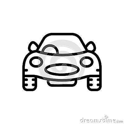 Black line icon for Vehicle, conveyance and wagon Vector Illustration