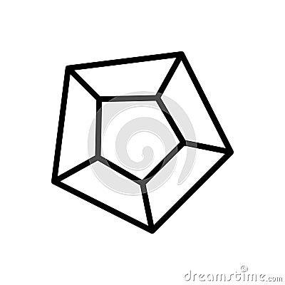 Black line icon for Vertex, object and corner Vector Illustration