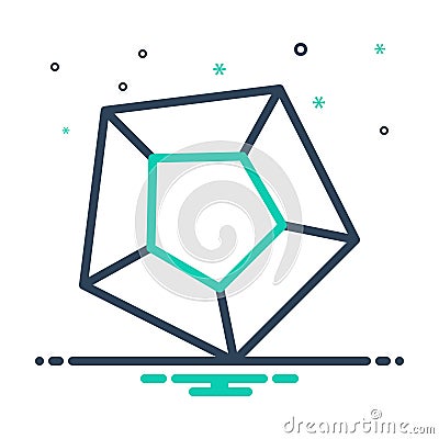 Mix icon for Vertex, object and corner Stock Photo