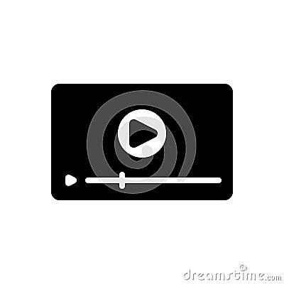 Black solid icon for Video, technology and plat Vector Illustration