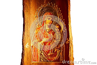 Icon of Virgin Mary and Jesus Christ Stock Photo