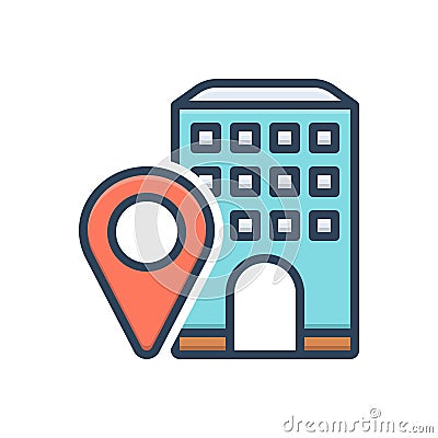 Color illustration icon for Visited, come to see and frequent Vector Illustration