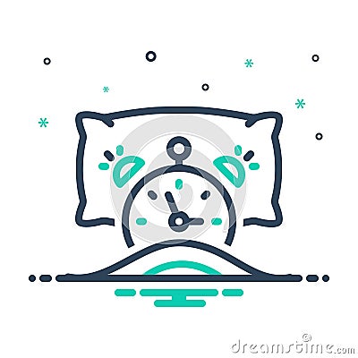 Mix icon for Wake, arouse and pillow Vector Illustration