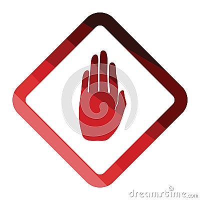 Icon of Warning hand Vector Illustration