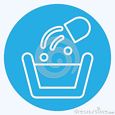 Icon Washing Poder. related to Laundry symbol. blue eyes style. simple design editable. simple illustration Cartoon Illustration
