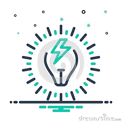 Mix icon for Watts, power and electric Vector Illustration