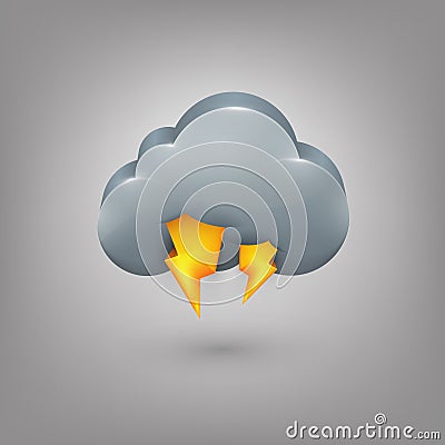 Icon weather. Cloud lightning Vector Illustration