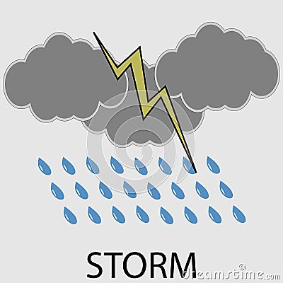 Icon weather storm Vector Illustration