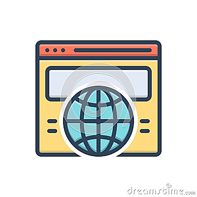 Color illustration icon for Web, website and search Vector Illustration