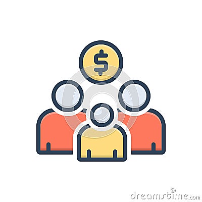 Color illustration icon for Welfare, well being and social Vector Illustration