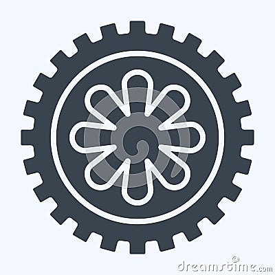 Icon Wheel. related to Car ,Automotive symbol. glyph style. simple design editable. simple illustration Cartoon Illustration