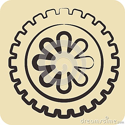 Icon Wheel. related to Car ,Automotive symbol. hand drawn style. simple design editable. simple illustration Cartoon Illustration