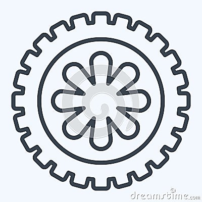 Icon Wheel. related to Car ,Automotive symbol. line style. simple design editable. simple illustration Cartoon Illustration