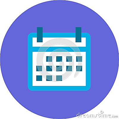 Calendar icon for Android, IOS Applications and web applications Stock Photo