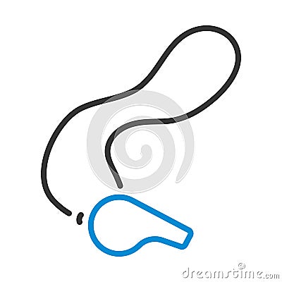 Icon Of Whistle On Lace Vector Illustration