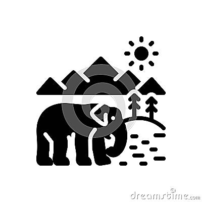 Black solid icon for Wildlife, fauna and flora Vector Illustration