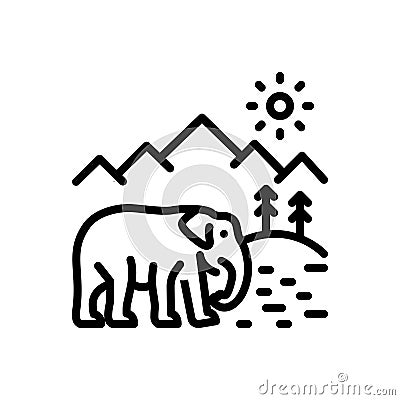 Black line icon for Wildlife, fauna and flora Vector Illustration