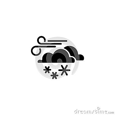 Icon. Wind, clouds and snow Vector Illustration